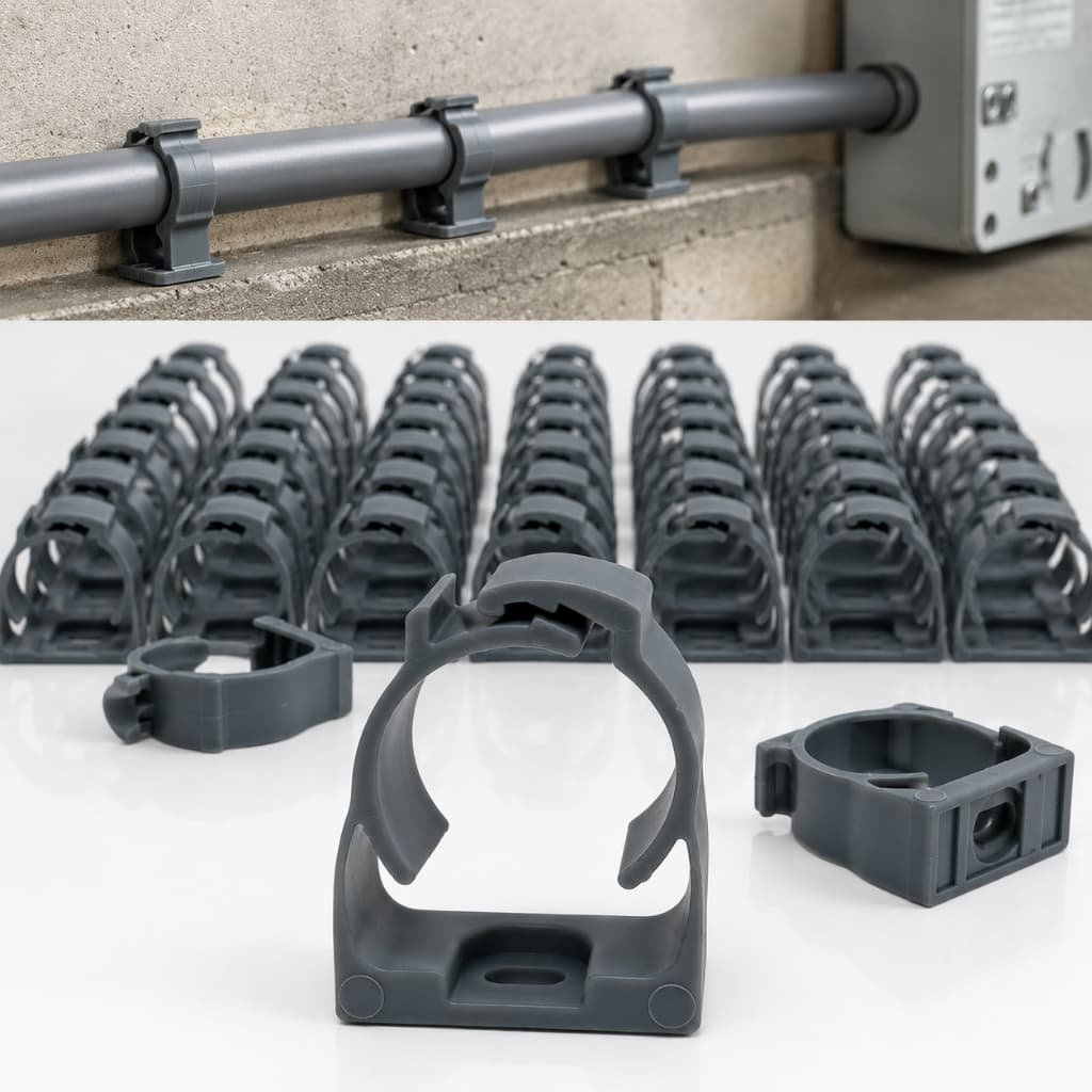 Eletroduto Abraçadeira 3/4 Kit 100 Unidades Plastica Cinza Cinza