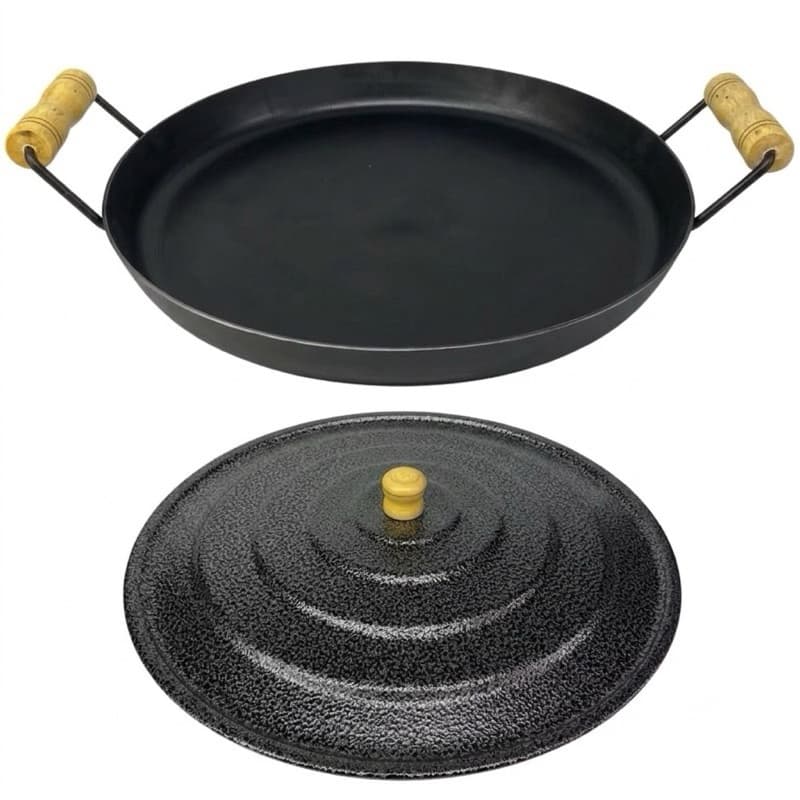Disco de Arado Médio 42 cm Frigideira Bifeira de Aço P/Macarrão na Chapa Com e Sem Tampa a Escolher