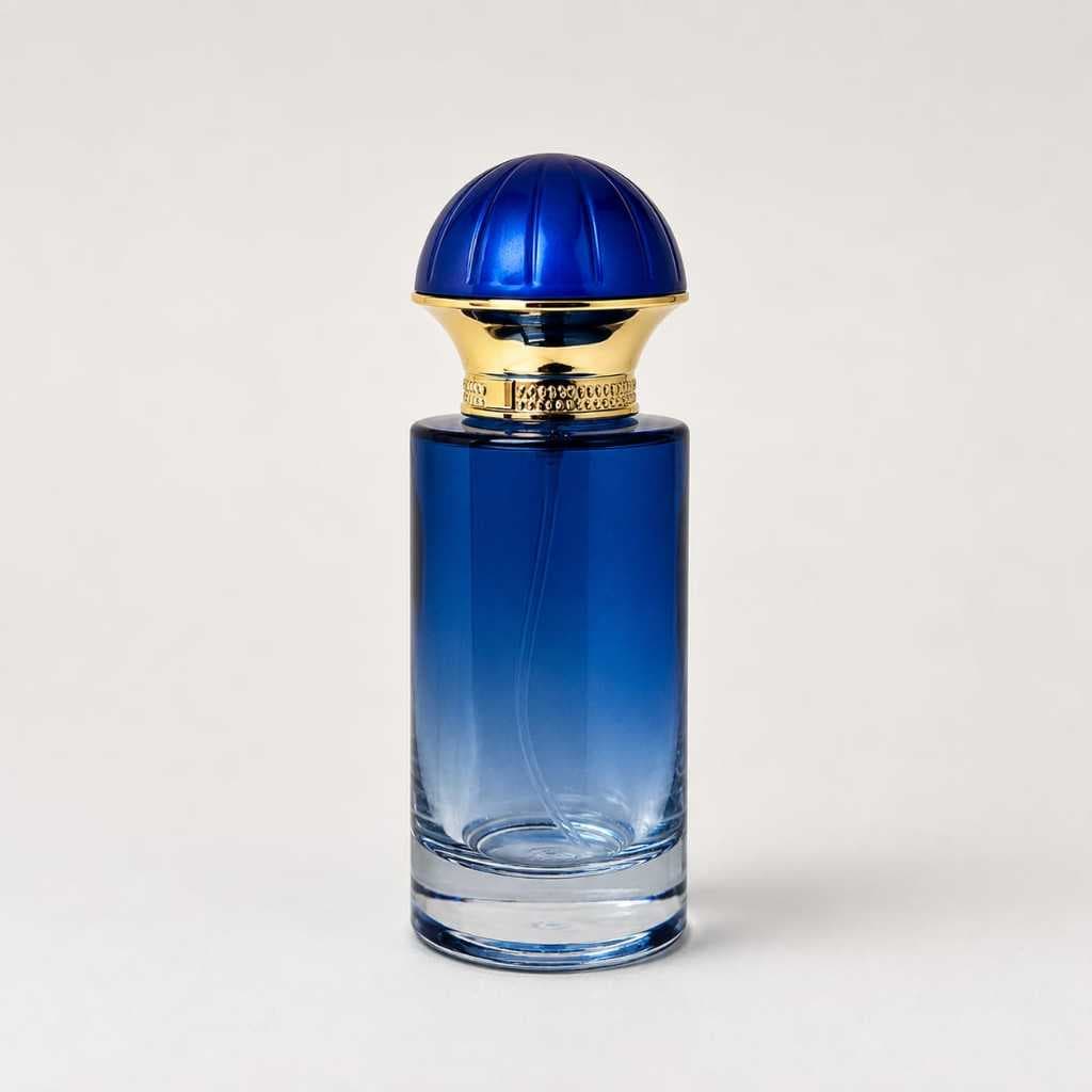 Vidro Cilíndrico Azul Perfume 50ml Spray R.2991