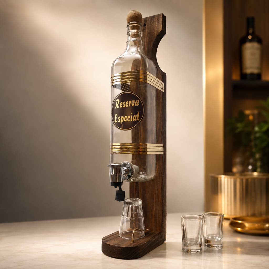 Pingômetro Dosador de Bebidas em Madeira para Pinga e Cachaça Reserva Especial