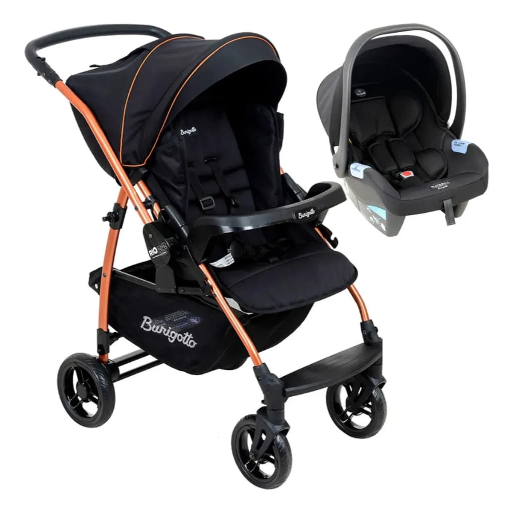 Burigotto Carrinho De Bebê Com Bebê Conforto Rio K Preto E Cobre