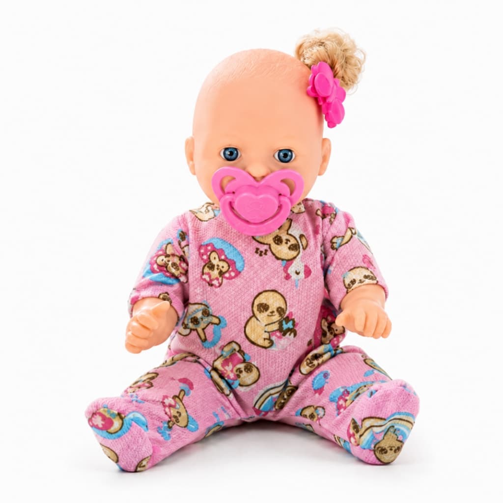 Boneca Com Chupeta Rosa Menina Brinquedo Infantil Bebê