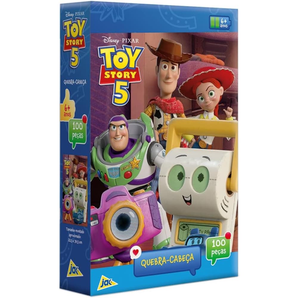 Quebra-Cabeça Toy Story 5 Disney Pixar Toyster 100 Peças Infantil 6+ Woody Buzz Original