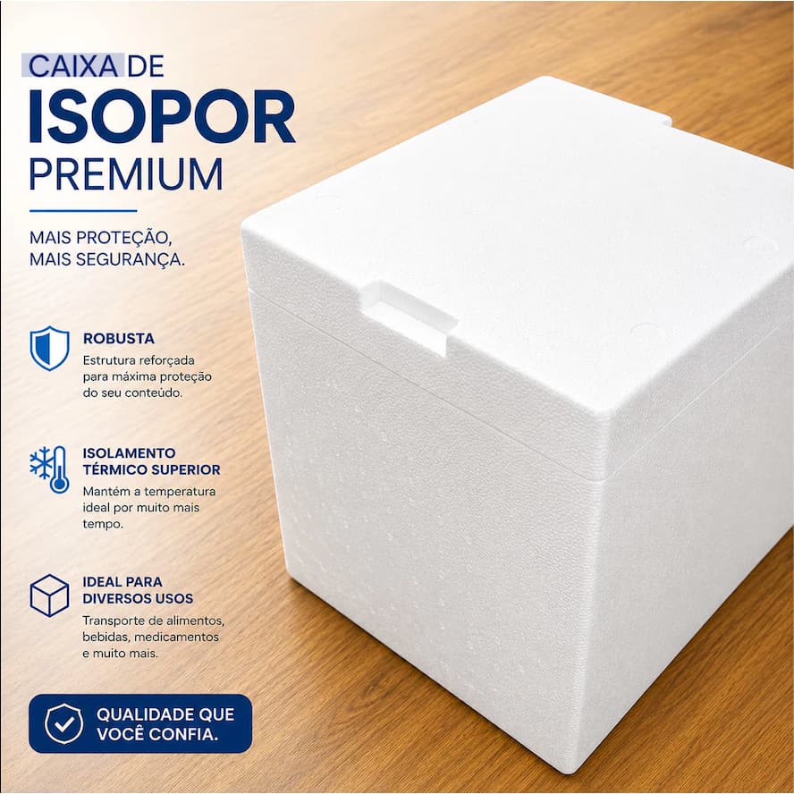Caixa Isopor 44 Litros Medicamentos E Perecíveis Parede Dupla