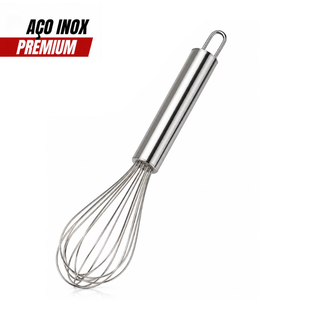 Fouet Aço Inox Batedor Profissional De Bolo Massas e Ovos