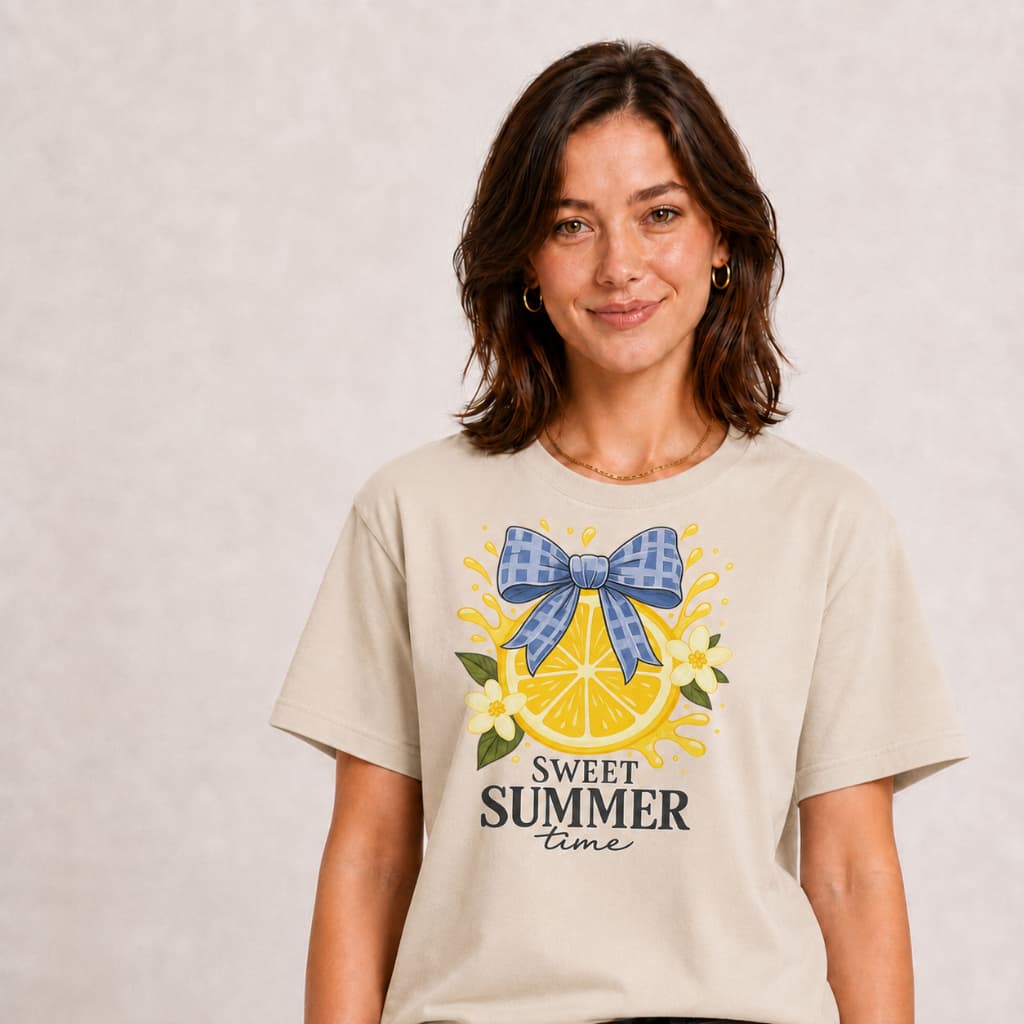 Camiseta T-Shirt Feminina Estampada Sweet Summer Time, 100% Algodão.