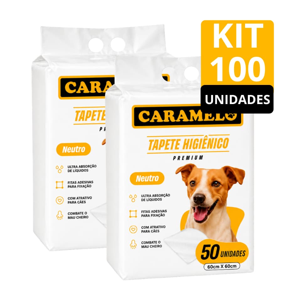 Kit 2 Pacotes Tapete Higiênico Premium Caramelo - Não Vaza Super Abosorvente