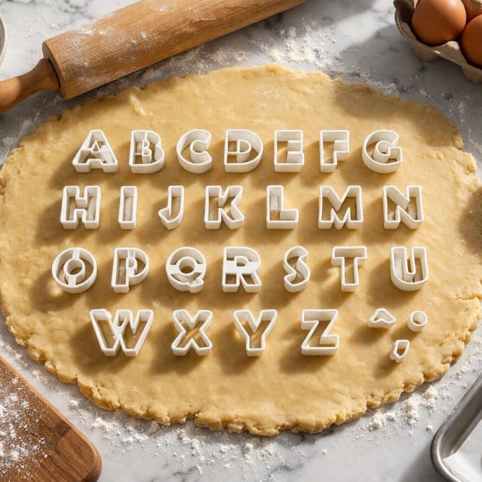 Cortador Letras A-Z e Números 0-9 Alfabeto 3cm Biscoito Pasta Americana Confeitaria Artesanato Biscuit