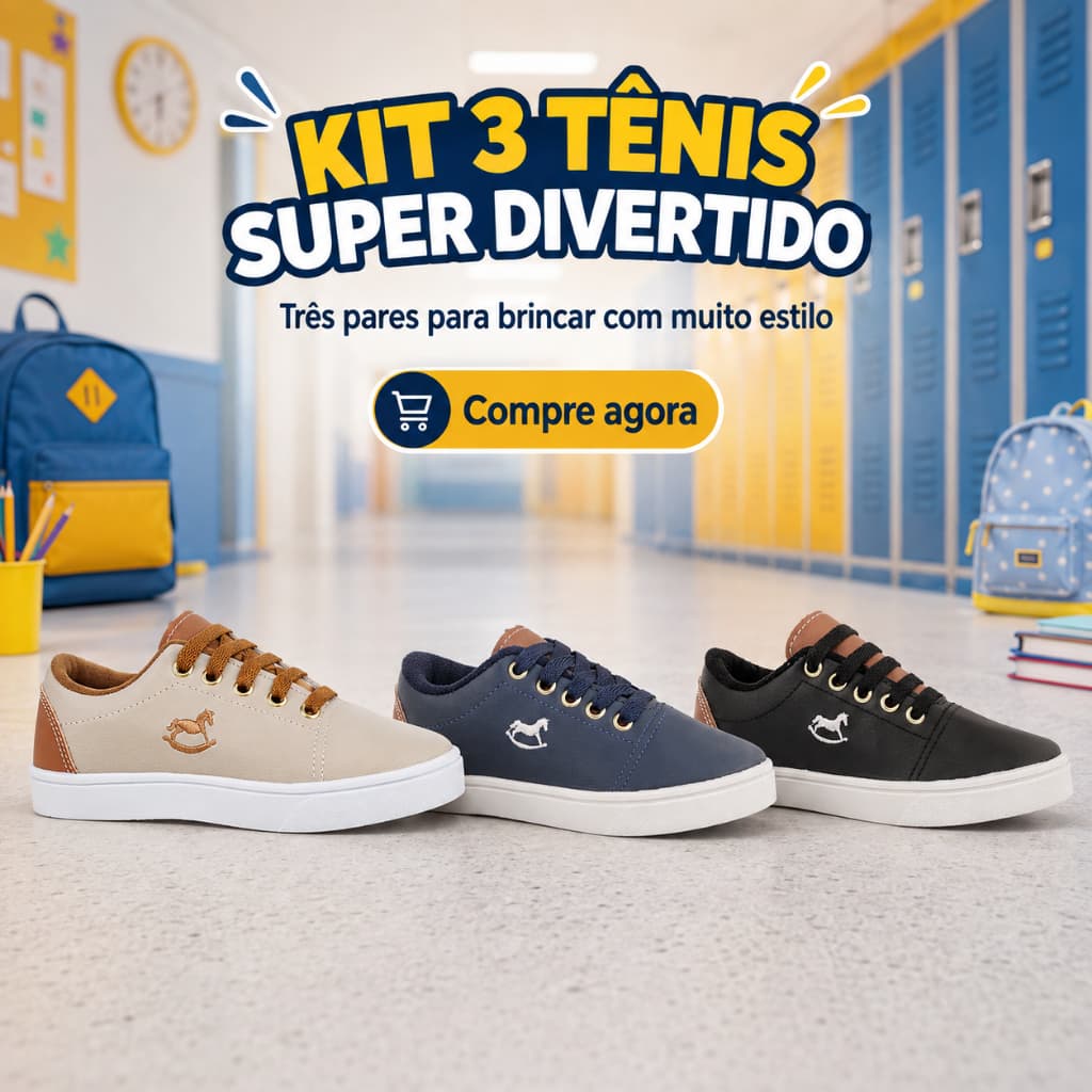 Kit 3 Tenis Infantil Menino Casual | Três Pares Para Brincar Com Muito Estilo e Conforto | COMPRE JÁ