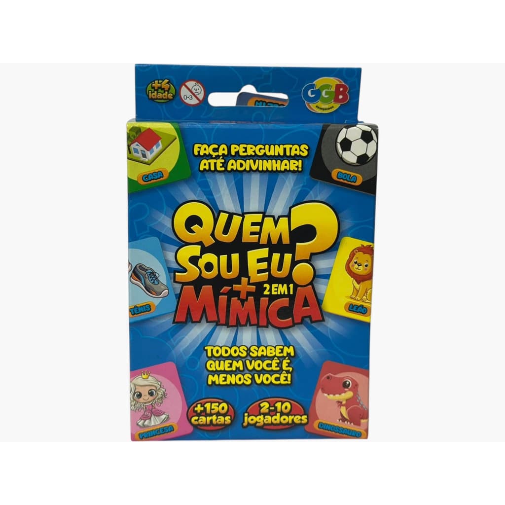 Jogo Quem Sou Eu? + Mímica 2 em 1 GGB Brinquedos – 150 Cartas