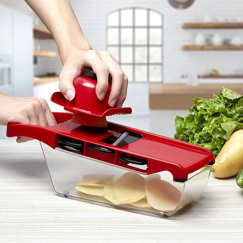 Mandoline Profissional Cozinha Slicer Aço Inox 10 em 1 Fatiador Cortador Ralador De Legumes Verduras Frutas Alimentos