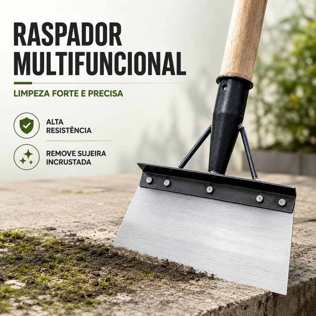 Pá de Limpeza Multifuncional em Aço Manganês para Jardim Fazenda Pisos e Paredes