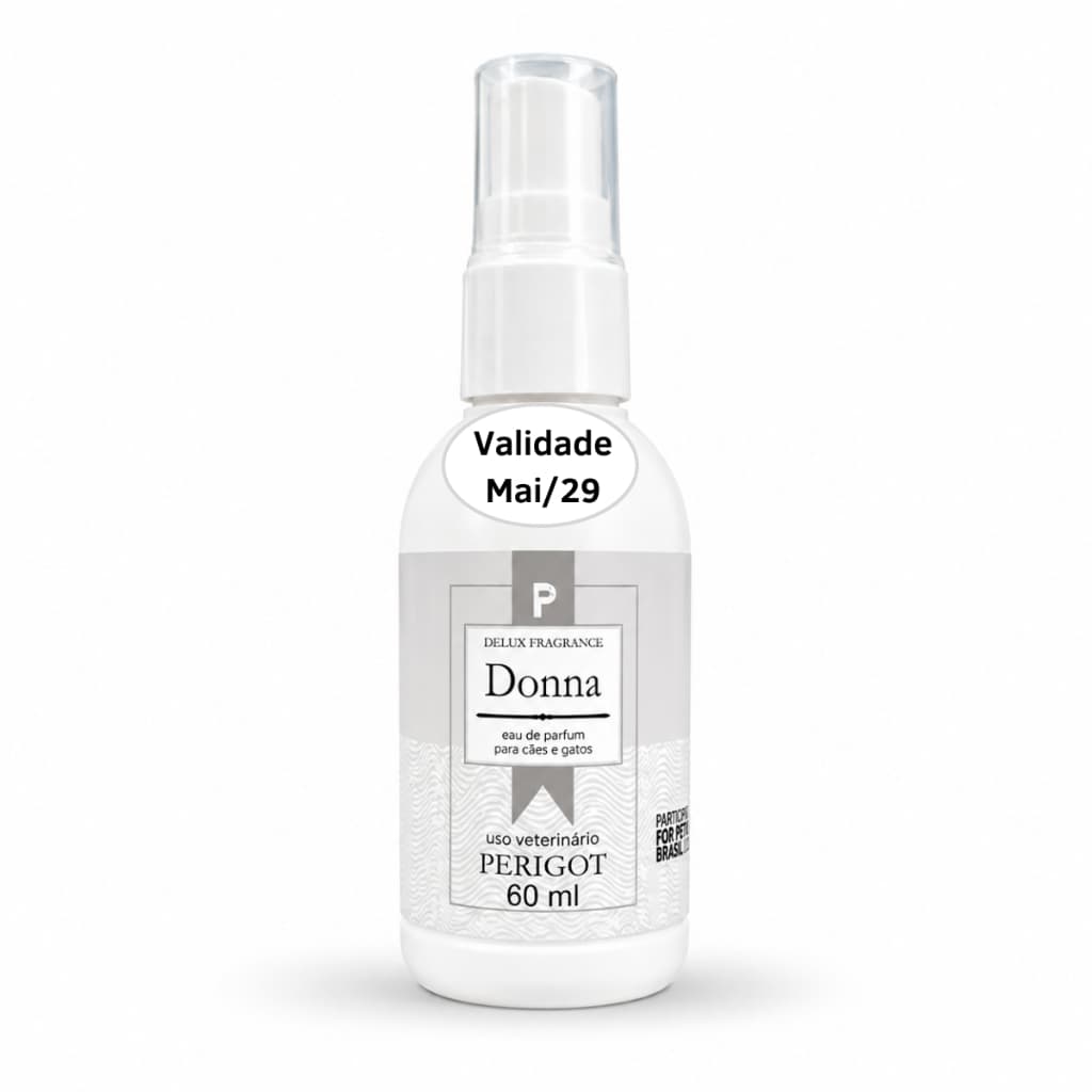 Colônia Delux Donna Perfume Para Cachorro Pet Profissional Fêmea Macho Alta Fixação Perigot 60ml
