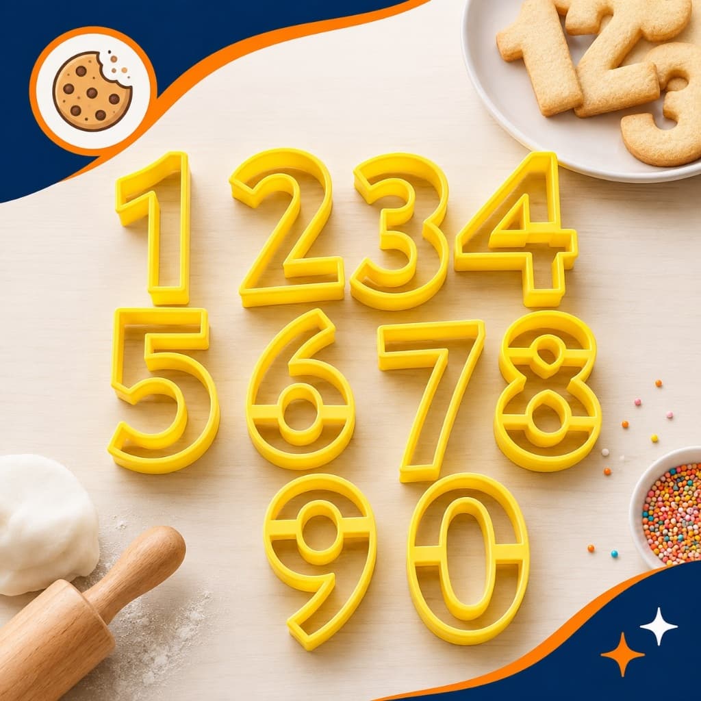 Cortador de Biscoito Números 0 a 9 | Pasta Americana, Biscuit, Massinha e Artesanato