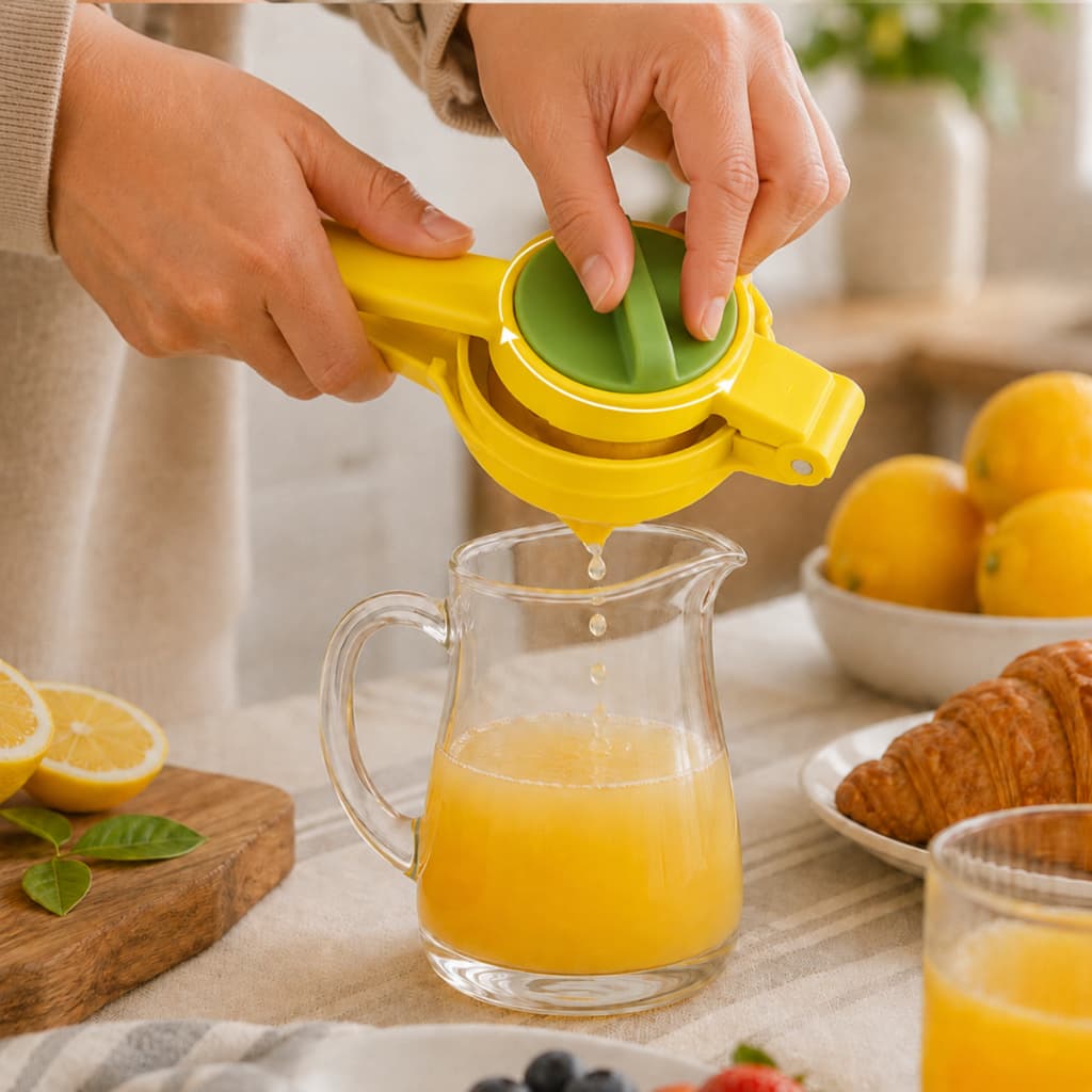 Espremedor Giratório Manual De Limão Frutas De Plastico Reforçado
