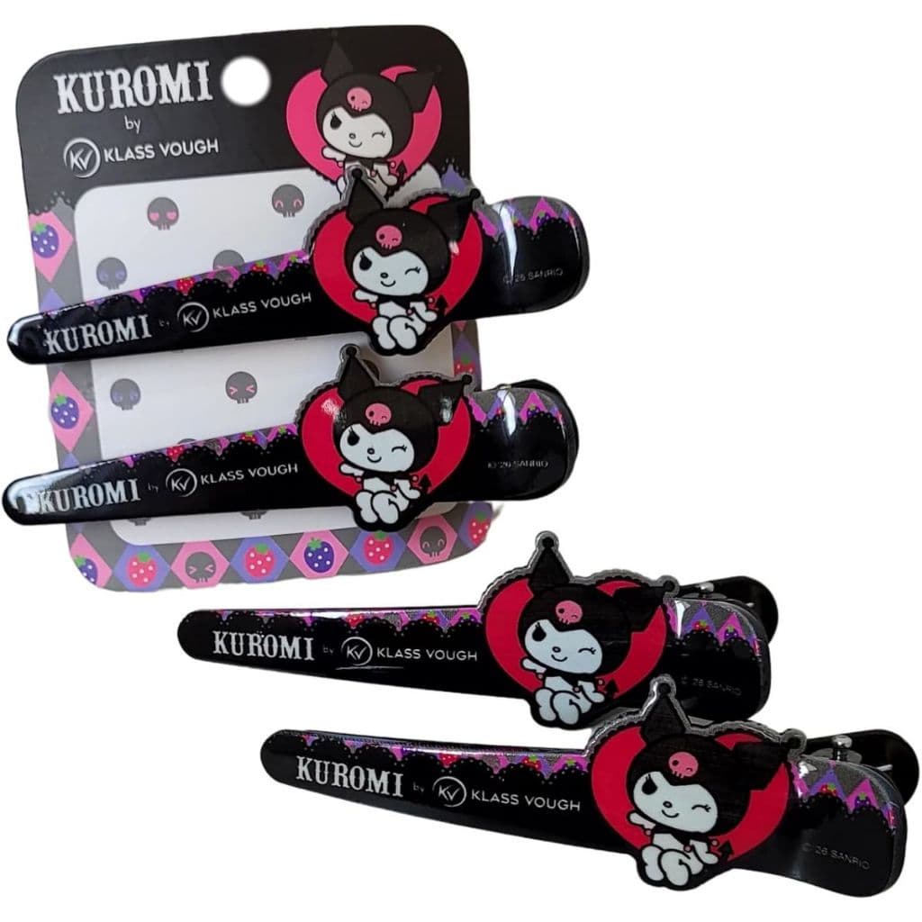 Presilhas TicTac Kuromi para Cabelos Preta Com 2 Unidades Klass Vough