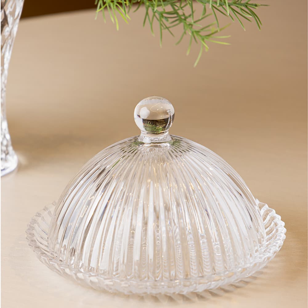 Prato para Doce de Cristal com Tampa 14,4cm Renaissance Lyor Porta Doces e Sobremesas e Decorações