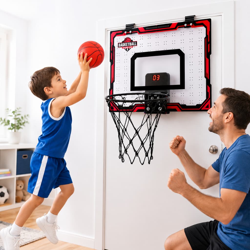 Jogo de Basquete Infantil para Porta ou Parede com Placar Eletrônico