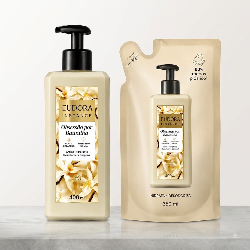 Combo Eudora Baunilha Hidratante 400ml + Refil Hidratante 350ml