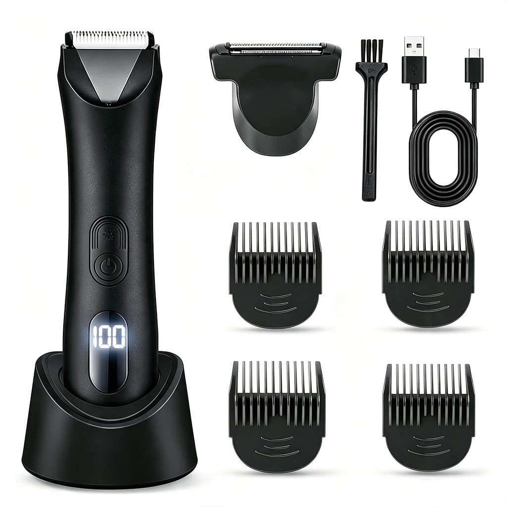 Máquina De Cortar Cabelo Barbeador Eletrico Kit 9 Aparador De Pelos Peito Shaver Depilado Masculino