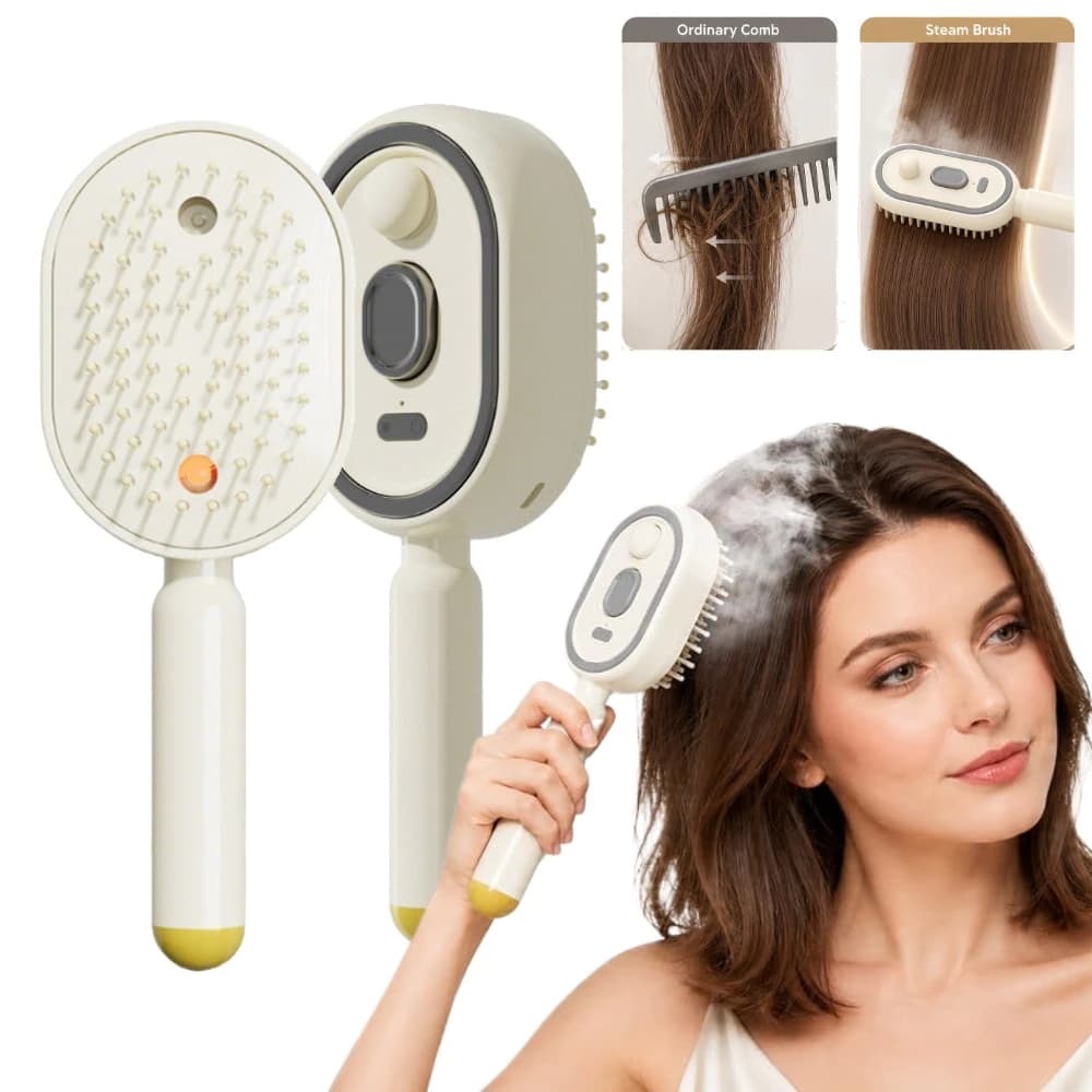 Escova de cabelo de spray e massagem elétrica 3 em 1 pente de massagem de almofada de ar de spray elétrico