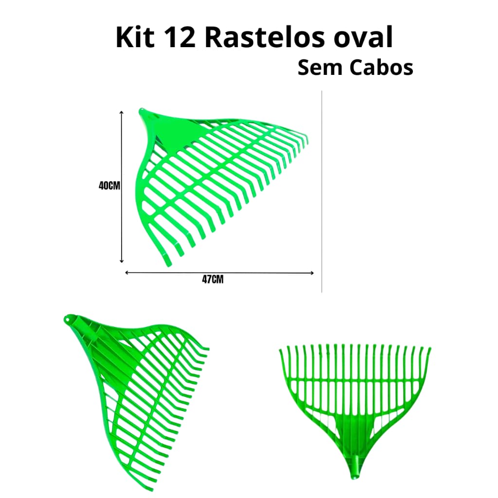 Kit com 12 Rastelos oval sem cabos