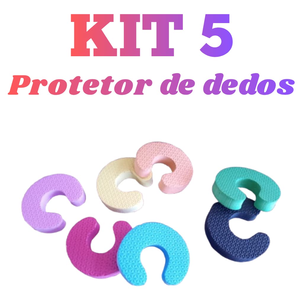 Kit 5 Protetor de Porta Salva Dedos de Criança em EVA