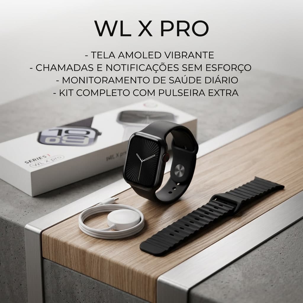 Smartwatch Smartwatch Série X Pro Tela AMOLED Monitoramento de Saúde Bluetooth Conectividade