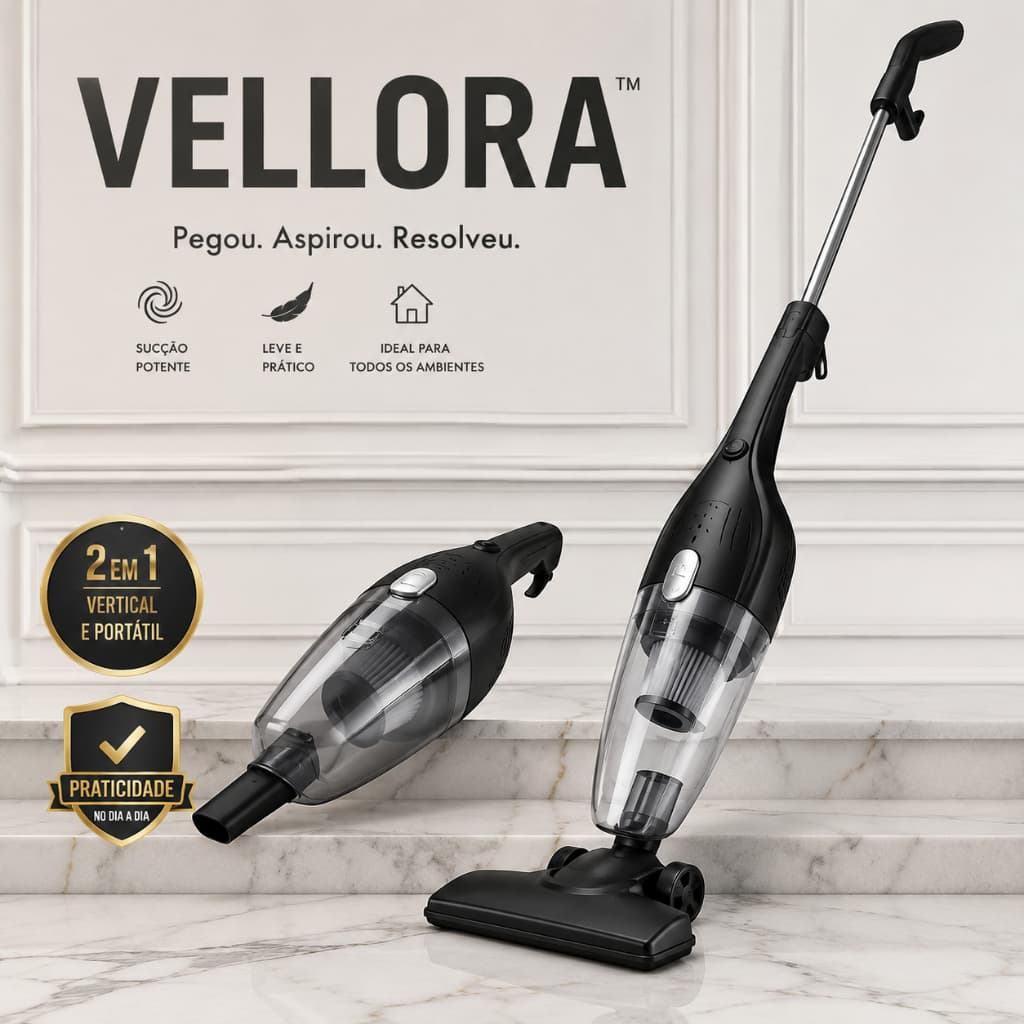 Aspirador Vertical Portatil Fio 110V Potente 2 Em 1 Versatil Limpeza Facil Eficiente