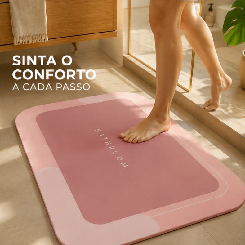 Kit 2 Tapetes De Secagem Rápida Em Microfibra Antiderrapante