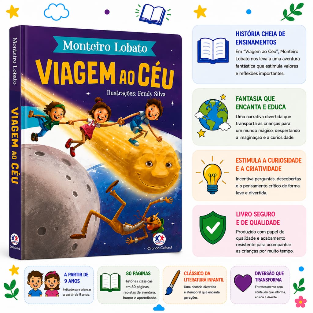 Viagem ao Céu | Monteiro Lobato | Livro Infantil Sítio do Picapau Amarelo | Ciranda Cultural | 9+ Anos