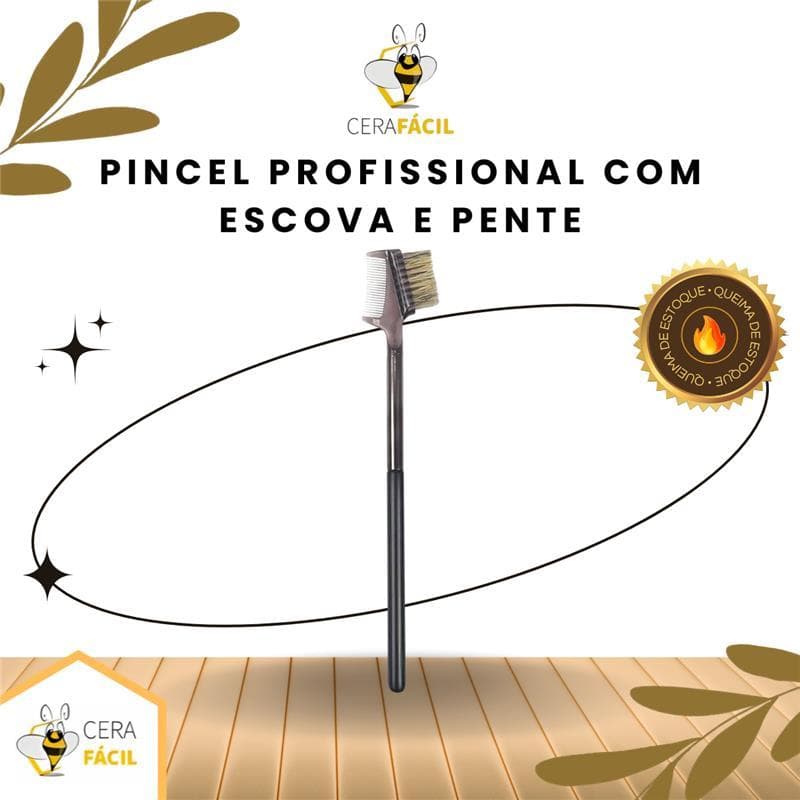 Pincel Profissional com Escova e Pente para Sobrancelha