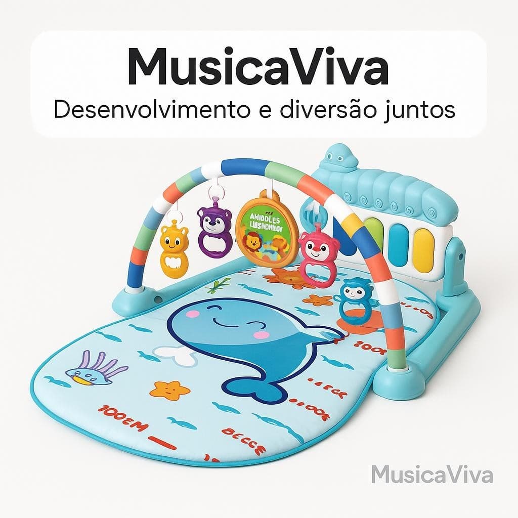 Tapete Musical Sensorial Interativo Crianças Atividades Educativas  Azul