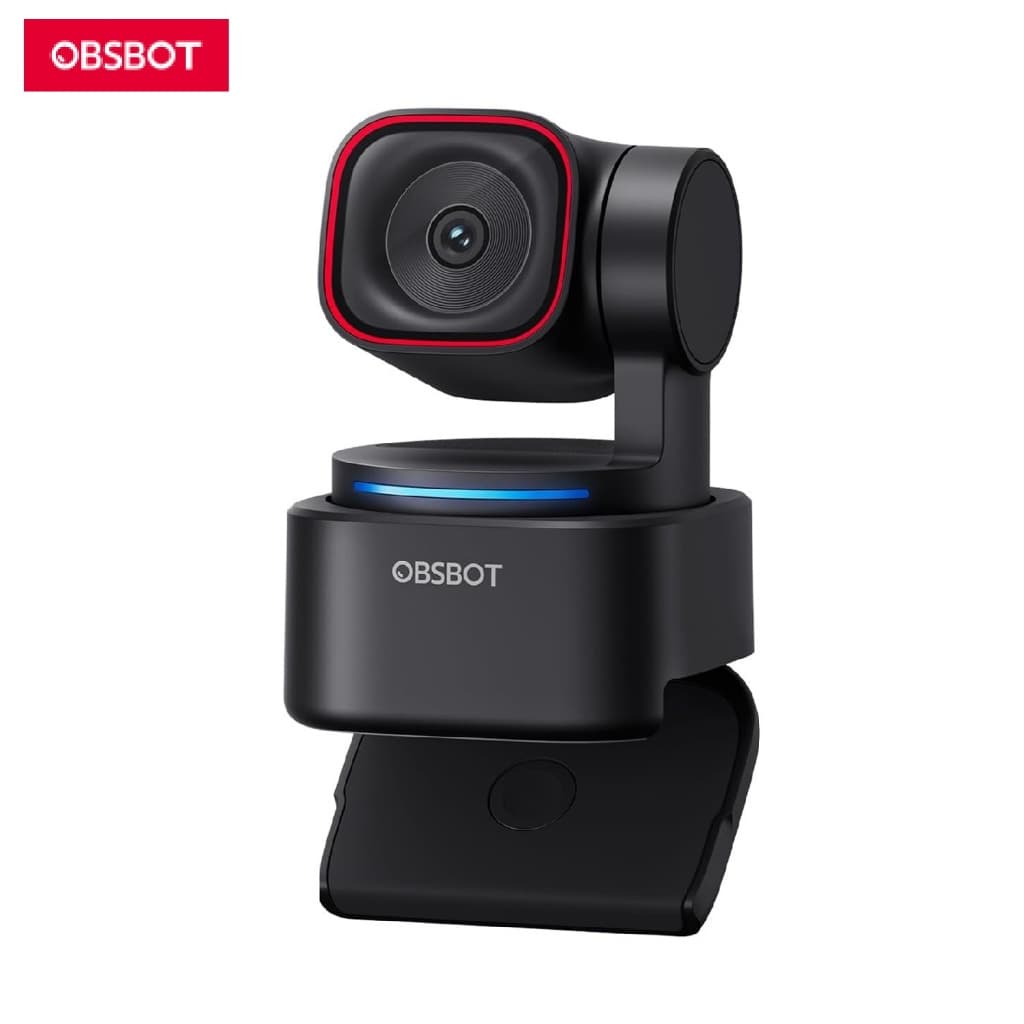OBSBOT Tiny 3 Lite Webcam PTZ 4K com IA Sensor CMOS 1/2" 48MP 4K@30fps + 1080P@120fps Controle por Voz e Gestos
