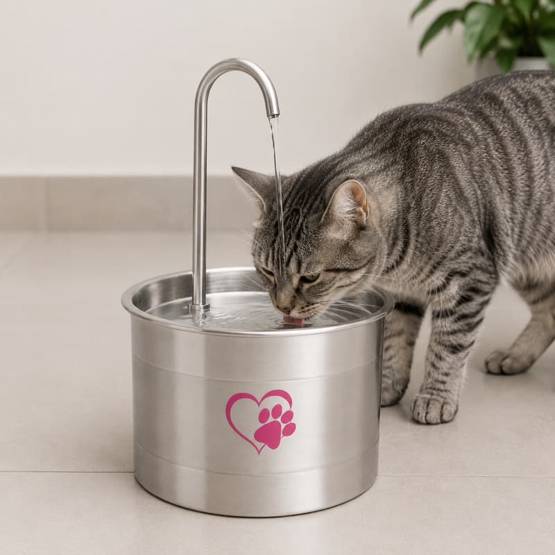 Fonte Bebedouro para Gatos Bivolt Automático Alumínio 2 litros Água