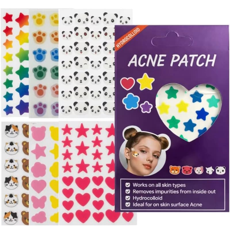 Acne Patch Hidrocoloide Adesivo Para Espinha Pimple Patch Anti Acne Secativo Colorido Fofo