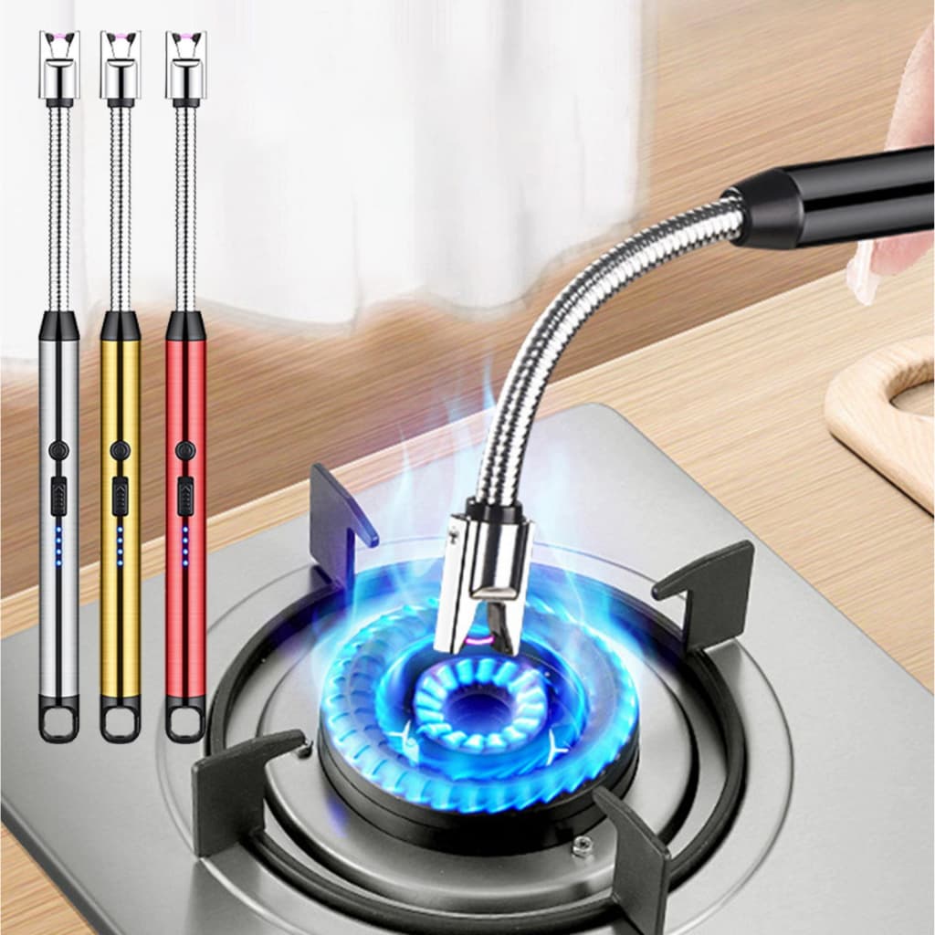 Isqueiro Elétrico USB Recarregável Acendedor de Fogão, Churrasqueira, Vela e Lareira Plasma Ecológico Flexível Cozinha