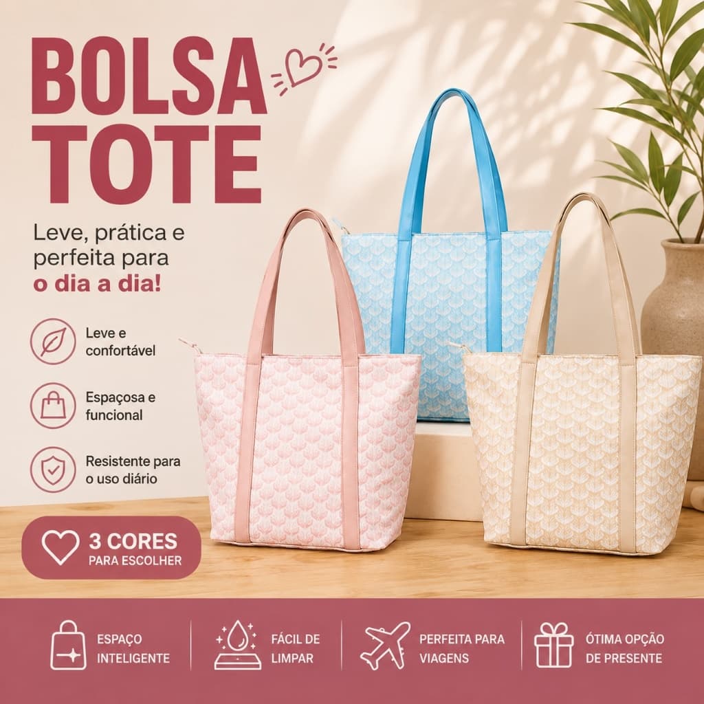 Bolsa Tote Feminina Estampada Grande com Zíper Resistente à Água para Trabalho Viagem e Dia a Dia