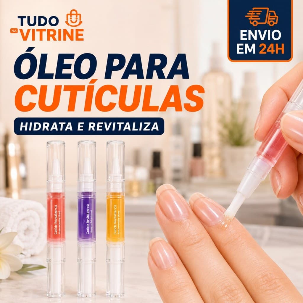 Óleo Hidratante para Cutículas e Unhas Caneta Aplicadora – Kit com 1, 2 ou 3 Unidades