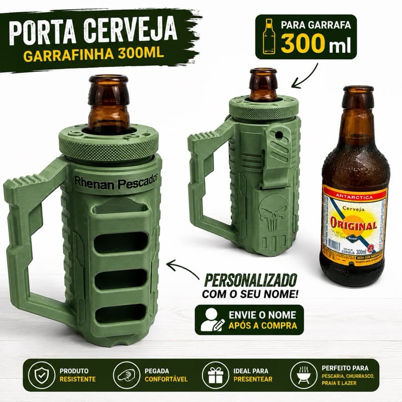 Porta Cerveja Garrafinha 300ml Retornável Buchudinha Romarim Suporte para Cerveja Porta Garrafa
