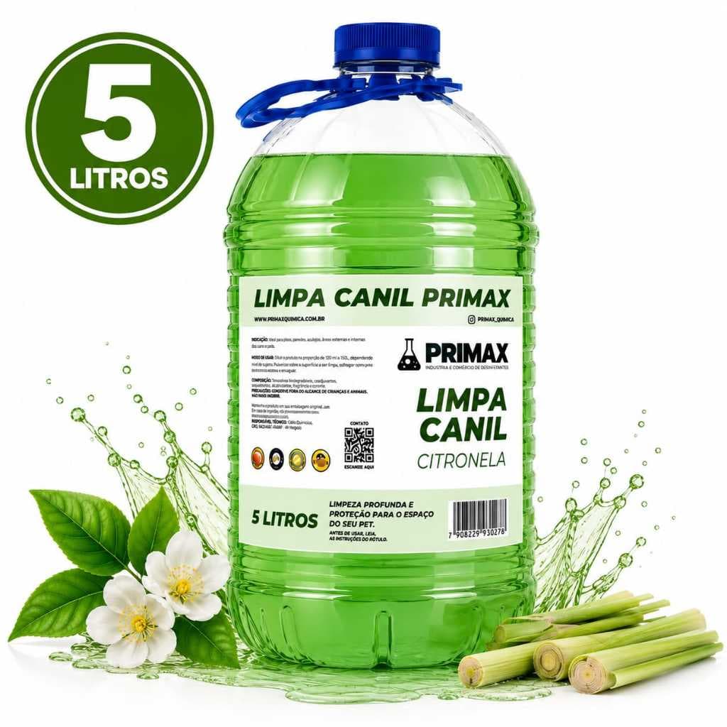 Limpa Canil Citronela 5L Limpador para Canis Pisos Quintais Pet Shop Uso Profissional e Residencial