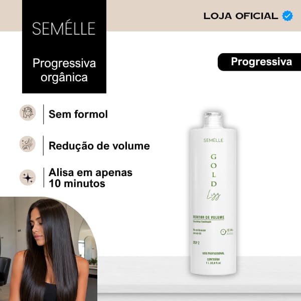 Escova Progressiva Sem Formol Ativo Alisador - Liso Espelhado 1L