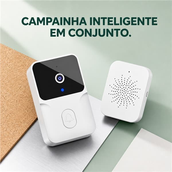 Vídeo Porteiro Eletrônico Wi-Fi Campainha Sem Fio Monitoramento Remoto E Áudio