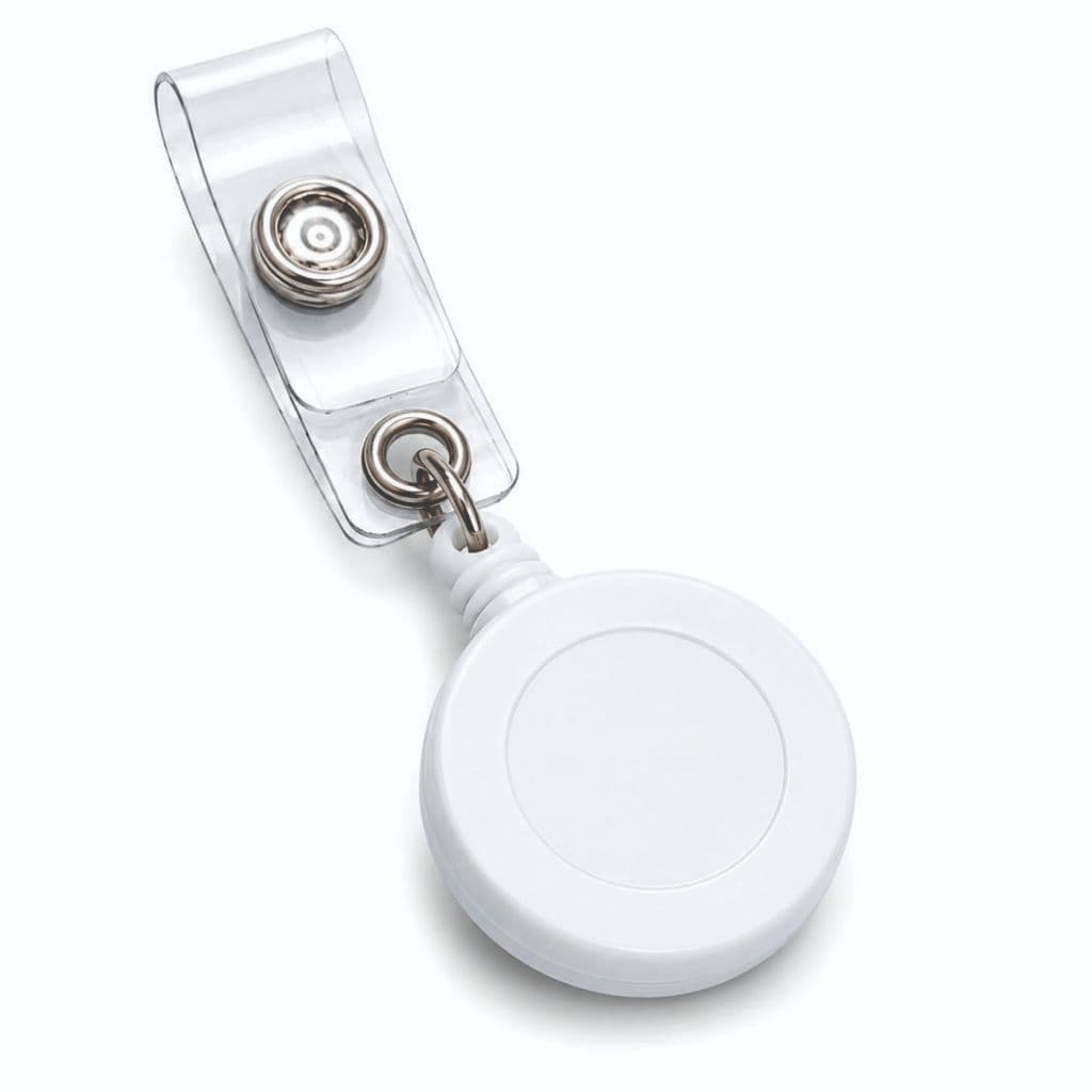 10  Unidades Porta Crachá Roller Clips Iô-io  Retrátil cor  BRANCA