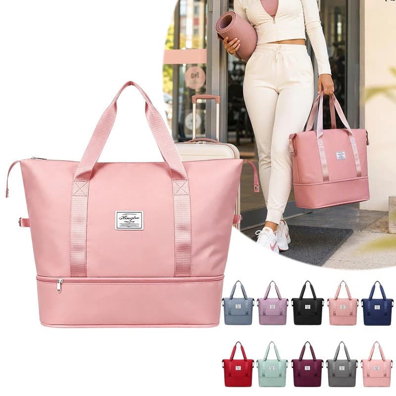 Bolsa de Viagem ou Academia Impermeável Grande Capacidade Expansor Esportiva Multiuso