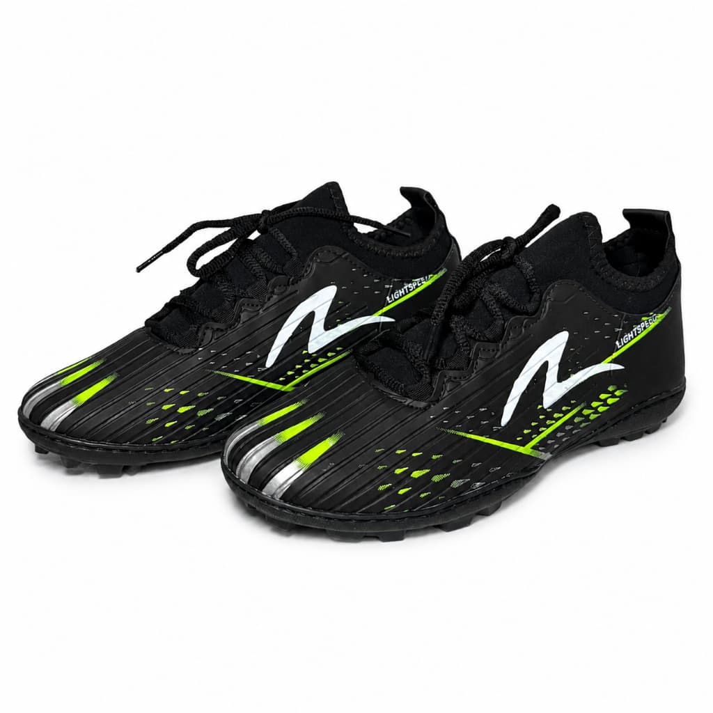 Chuteira Futebol Society Lightspeed Preta com detalhes Masculina Grama Sintética Solado TR