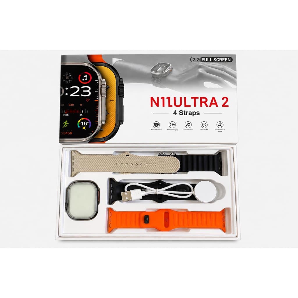 Smartwatch N11 Ultra 4 Pulseiras Relógio Inteligente NFC GPS Resistente Água Esportivo Masculino Feminino Android iOS