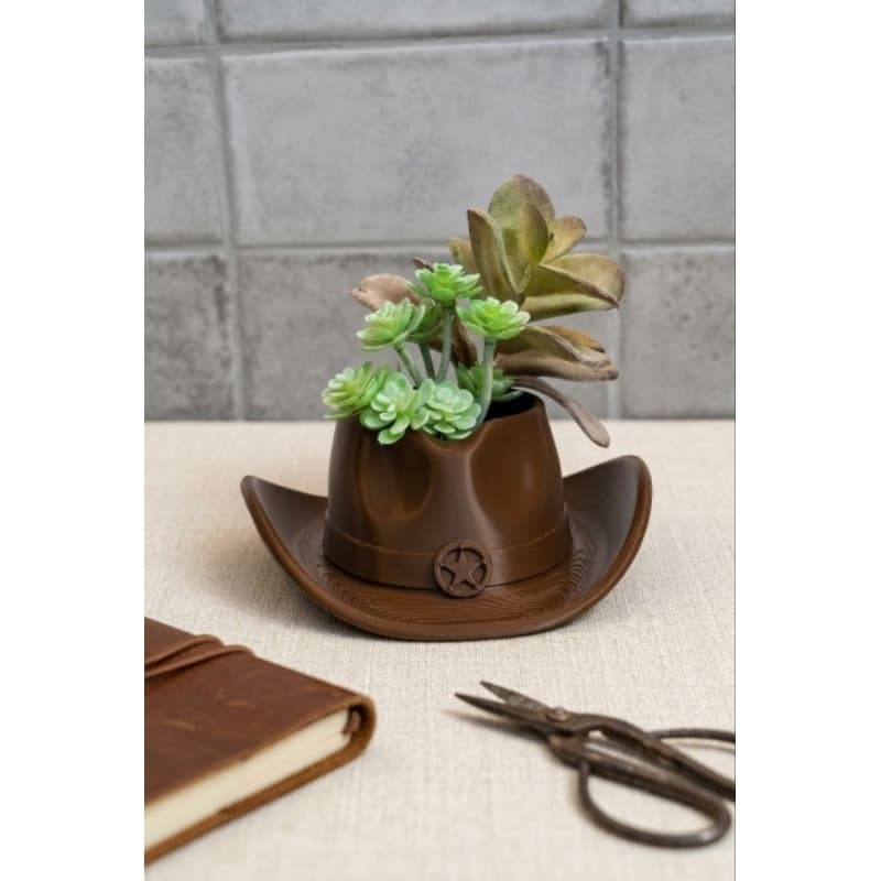 Hoogoo Chapéu Country Vaso Cachepot Para Suculentas E Cactos