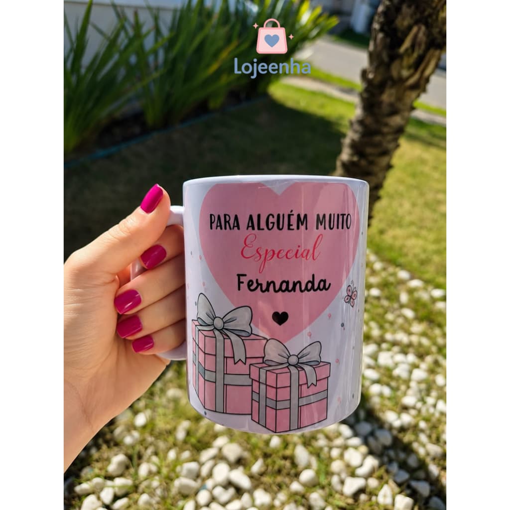 Caneca Personalizada Presente Rosa - Caneca Rosa - Caneca Presente de Deus