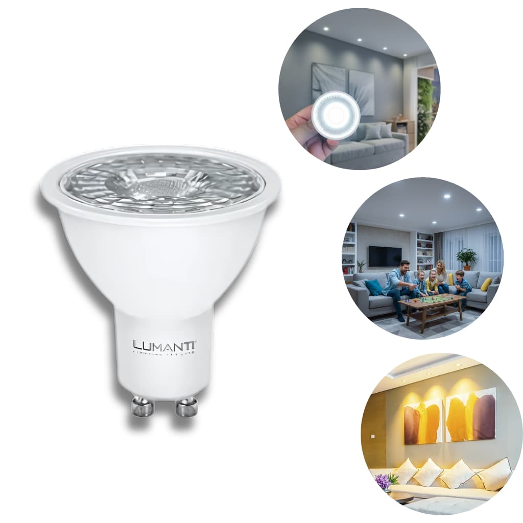 Dicroica 7w Lumanti GU10 Bivolt Para Teto Sanca Gesso